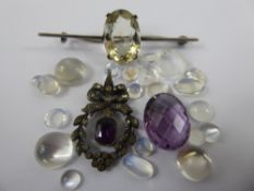 Miscellaneous Semi-Precious Gemstones, including a quantity of cabachon moonstones from 11mm to 5mm,