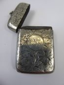 A Silver Vesta Case, Birmingham hallmark, dated 1897, retailer Heitzman & Sons Cardiff.
