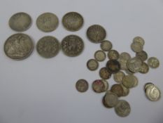 Miscellaneous Silver GB Coins, including 1890 crown, five half crowns, 1898 two shilling and a