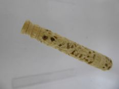 An Antique Chinese Carved Ivory Needle Case.