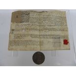 An English 18th Century Indenture, a binding contract to serve an apprenticeship, signed William