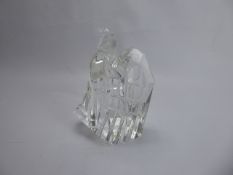 A Steuben Glass Works Eagle, signed to base, etched Steuben to base, approx 14 cms.