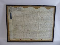 An 18th Century Velum Indenture, relating to the purchase of property in Lydney, Gloucestershire,