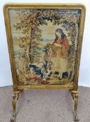 An Antique Tapestry Fire Screen, depicting a classical scene, approx 68 x 88 cms, glazed and