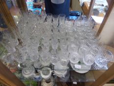 A Quantity of Miscellaneous Glasses, including five champagne, seven wine, seven sherry (3 misc),