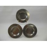 Three London Pewter Pin Dishes, with three marks to outside rim. (3)