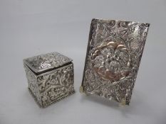 A Silver Trinket Box, Birmingham hallmark, mm H & H, dated 1890 approx 115 gms together with a