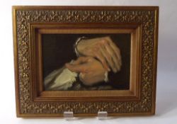 A Late 19th Century Oil on Canvas, in the manner of Edouard Manet 'Study of Hands', approx 32 x 41