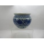 A Chinese Blue and White Planter, approx 25 x 21 cms, six Chinese blue and white plates approx 28