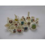 A Quantity of Goss Crested Ware, including Pevenby bowl, ancient kettle, Celtic sepulchral urn,