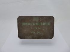 A Vintage WWI 'Chocolate and Boiled Sweets' Box, P.F. and 10 PKD.01/34.