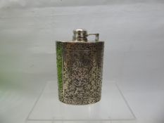 An Indian Silver Hip Flask.