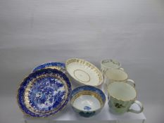 Miscellaneous English 18th and 19th Century Porcelain, including Newhall tea bowl and saucers.