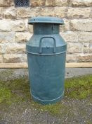 A Green Painted Milk Churn, approx 70 cms high.