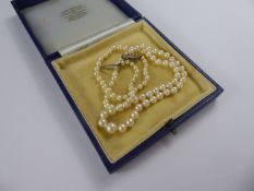 A Set of Antique Graduated Pearls, the pearls having a 9 ct yellow gold pearl clasp, approx 51 cms