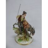 A Capodimonte Naples Figurine, of a Donkey, approx 20 cms.