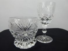 Six Wilkinson Crystal Tumblers together with six sherry glasses.