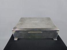 A Silver Double Cigarette Box, Birmingham hallmark, mm H.Bros, 1957, cedar lined, approx 17 x 12 x 6