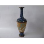 Three English Vases, including a Royal Doulton Bottleneck vase, approx 38 cms, with turquoise and