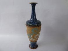 Three English Vases, including a Royal Doulton Bottleneck vase, approx 38 cms, with turquoise and