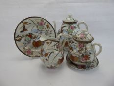 Quantity of Japanese Porcelain, comprising: tea pot, milk jug, sugar bowl and cover and various cake