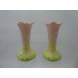 Royal Worcester Blush Ware Vases, nr 909 G, approx 14 cms