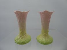 Royal Worcester Blush Ware Vases, nr 909 G, approx 14 cms