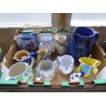 Miscellaneous Miniature Ceramic Jugs, approx 15, hand-painted in various styles.