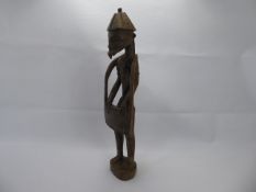 A Hand-Carved Polynesian Figure of a Man, approx 48 cms.