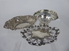 Two Silver Bon Bon Dishes, Sheffield hallmark, 1979, FH, Birmingham hallmark, dated 1908 together