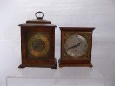 A Rotherhams Mahogany Cased Miniature Bracket Clock, the bracket clock having Roman numerals to dial