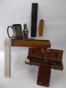 A Gentleman's Lot, comprising antique Stanley metal mapping instrument box containing six J.H.