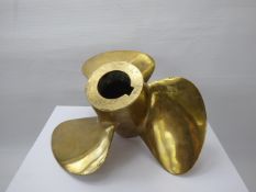 A Heavy Brass Three Bladed Propeller, approx 10 x 9 nr 8220.