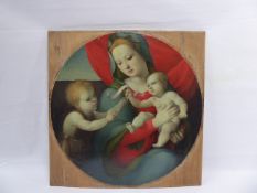 Florentine School, Tondo, 16th Century Oil on Gesso on Canvas laid to panel, depicting 'The Virgin