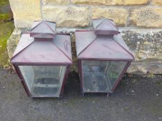 A Pair Donville Birmingham Street Glazed Lantern Tops, approx 37 x 37 x 60 cms.