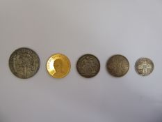 Miscellaneous Coins, including a silver 1889 crown, 1887 half crown, florin, Coronation of King