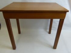 A Gordon Russell Oak Side Table, of simple design on fluted block legs, approx 84 x 53 x 75 cms,