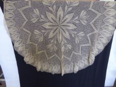 Two Beautifully Crocheted Table Cloths, approx 180 cms diameter, 84 cms diameter.