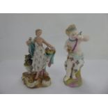 A 19th Century Meissen Figurine, with crossed swords, incised 1662 and 117, together with a
