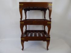 A Trio of Slatted Indian Occasional Tables, approx 40 x 34 x 22 cms.