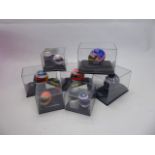Miniature Replica Die Cast Motor Racing Helmets, Onyx 1:12 scale including two of Eddie Irvine,