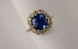 An Exquisite Antique Natural 3.21 ct Vivid Cornflower Blue Non Heat-treated Ceylon Sapphire and