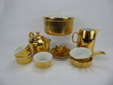 A Part Royal Worcester Lustre Ware Porcelain, including ice barrel, coffee pot, tea pot, large