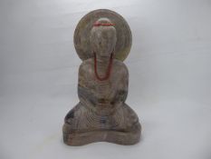 An Early 20th Century Marble Buddha, seated in contemplative pose, approx 48 cms.