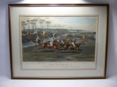 Frederick Turner Three Antique Hand-Coloured Lithographs 'Leamington Grand Steeple Chase 1837', to