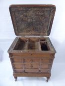 Late 19th Century Oak Artists Chest, the lid opens to reveal a fitted interior for bottles and