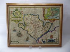 John Speed Antique Book Plate Map of Anglesey,