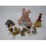 Miscellaneous Wade Pottery, including a Piglet Piggy Bank, a quantity of Wade miniature animals