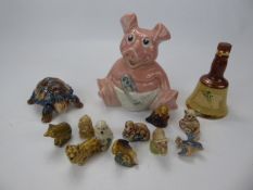 Miscellaneous Wade Pottery, including a Piglet Piggy Bank, a quantity of Wade miniature animals