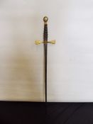 An Antique Gentleman's Dress Sword, with chagrin handle with wire wrap, gilded hilt, approx 82 cms